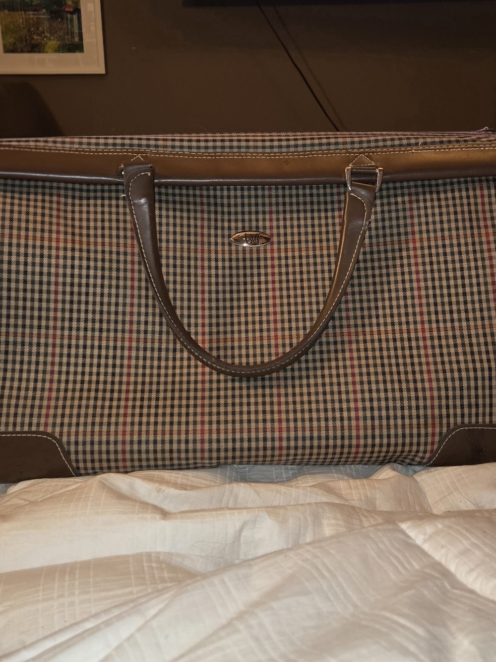 Vintage Diane von Furstenberg (DVF) plaid weekender travel bag!